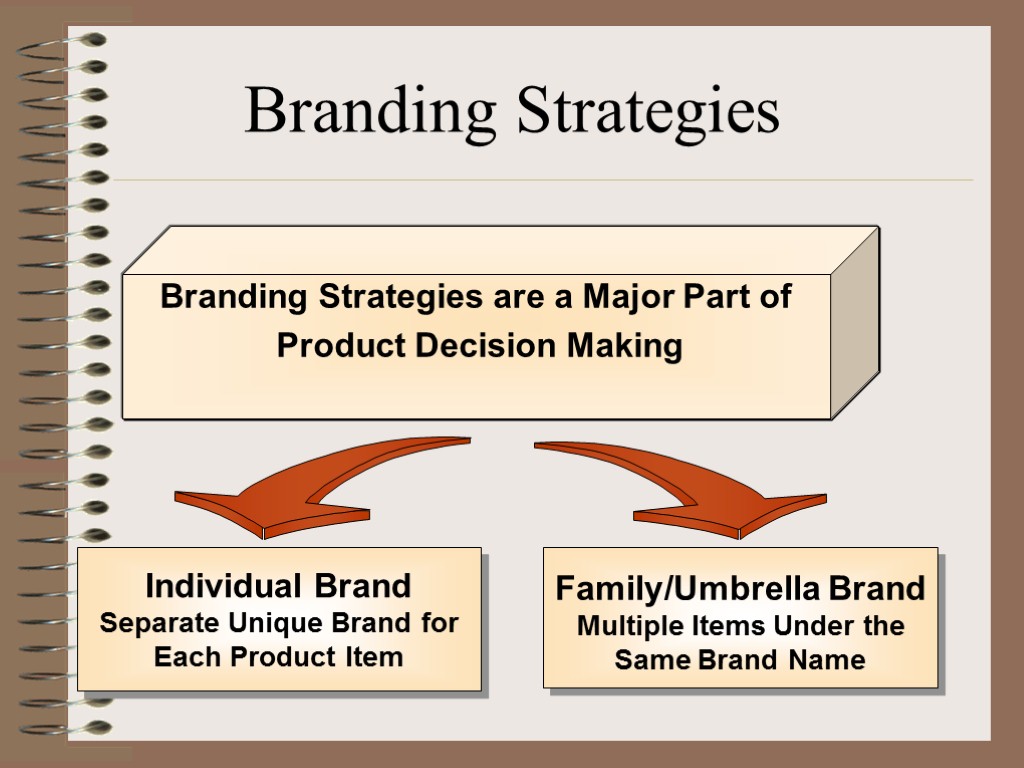 Branding Strategies are a Major Part of Product Decision Making Family/Umbrella Brand Multiple Items